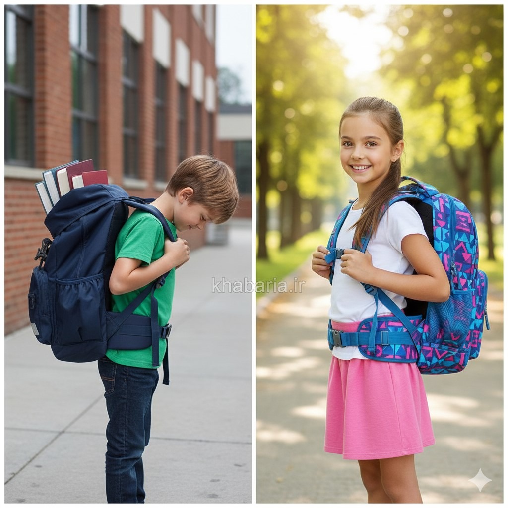 کیف مدرسه استاندارد برای پیشگیری از قوز کمر