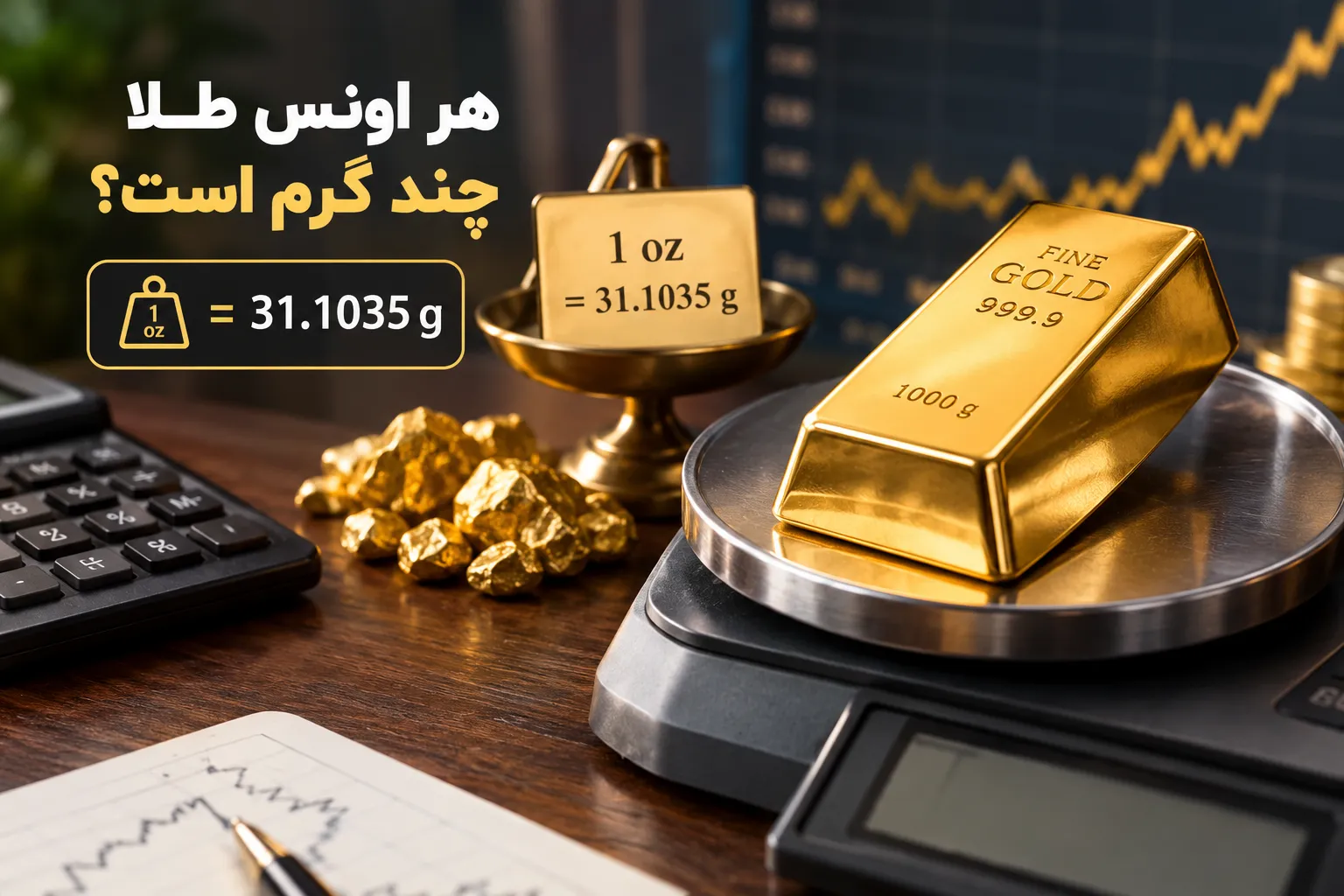 هر اونس طلا چند گرم است؟ فرمول تبدیل اونس به گرم و طلای ۱۸ عیار